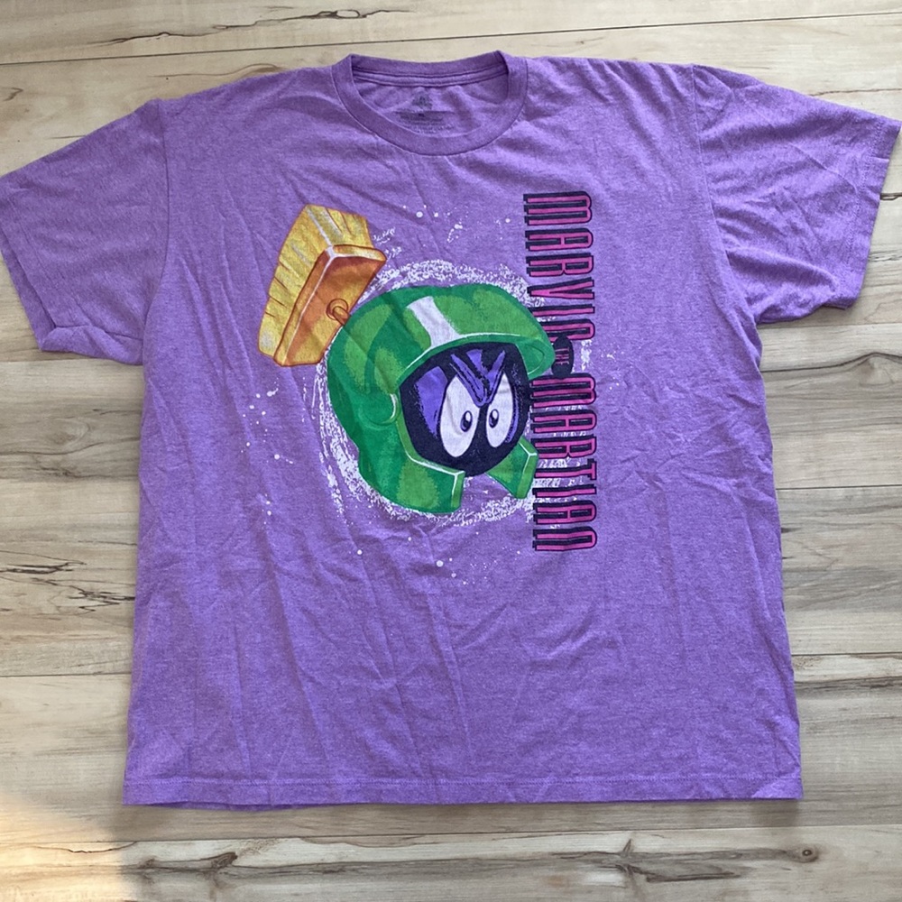 Marvin the Martian Womens XL Purple Tee Shirt. EUC. Unisex. Looney Toons. WB. - Picture 8 of 12